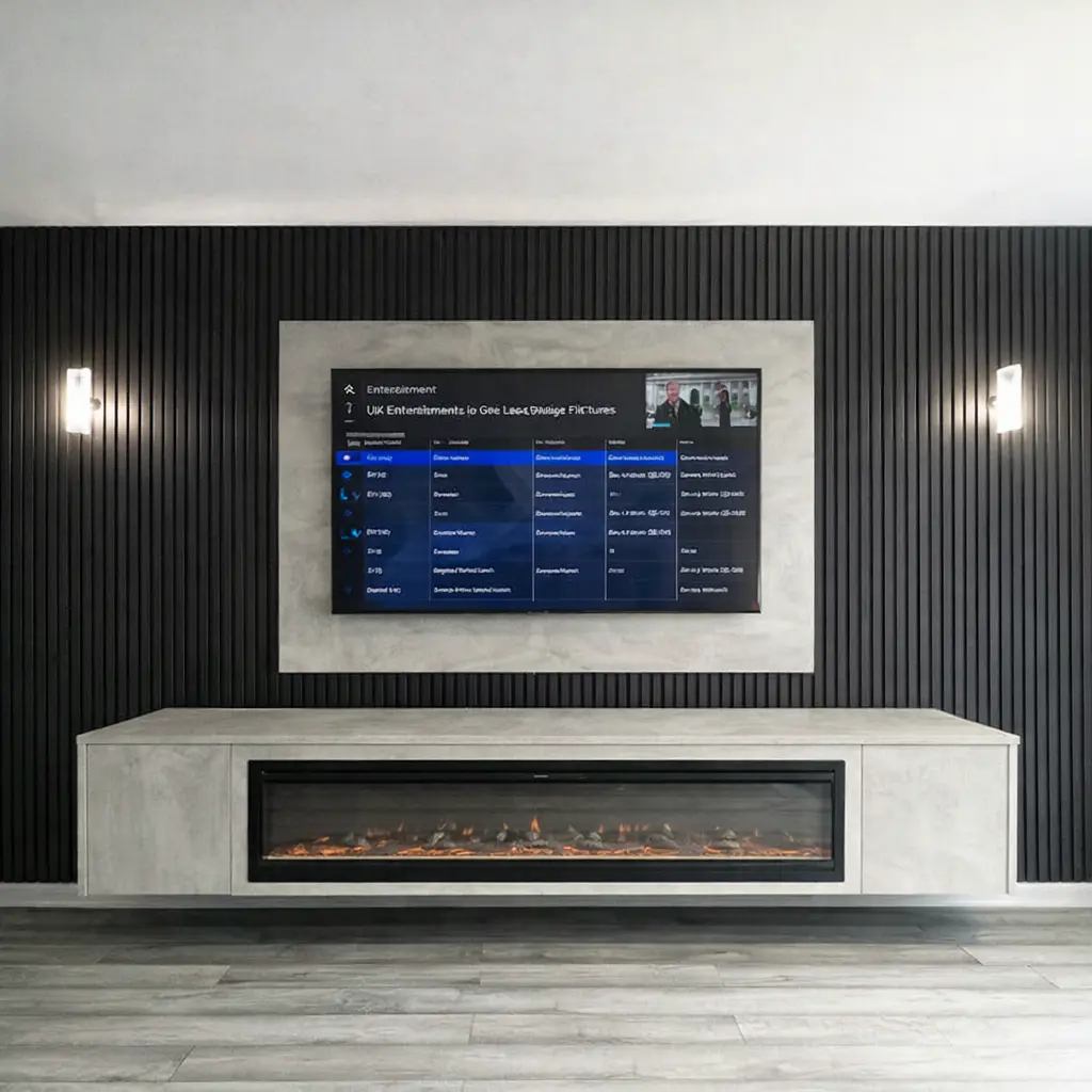 Fireplace media wall
